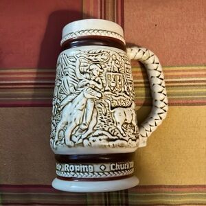 antique Avon beer stein cattle drive 1983